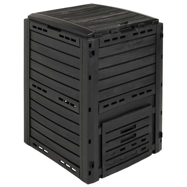 Градински компостер Черно 59,5 x 60 x 81,5 см 280 l 100% ПП