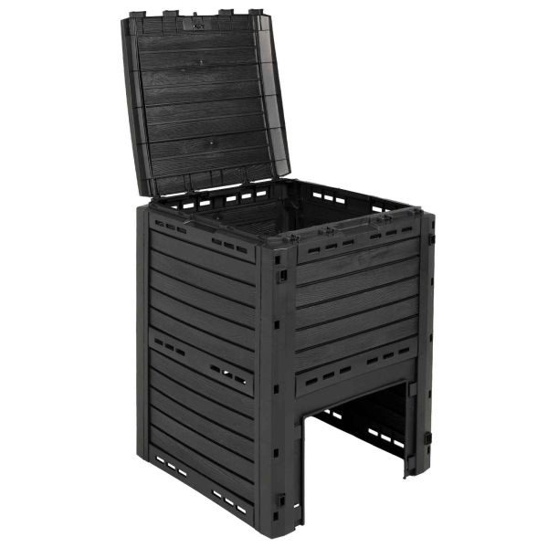 Градински компостер Черно 59,5 x 60 x 81,5 см 280 l 100% ПП