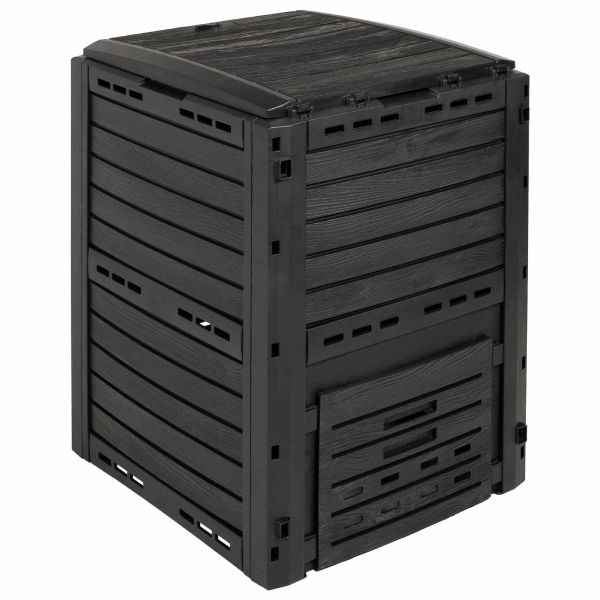 Градински компостер Черно 59,5 x 60 x 81,5 см 280 l 100% ПП