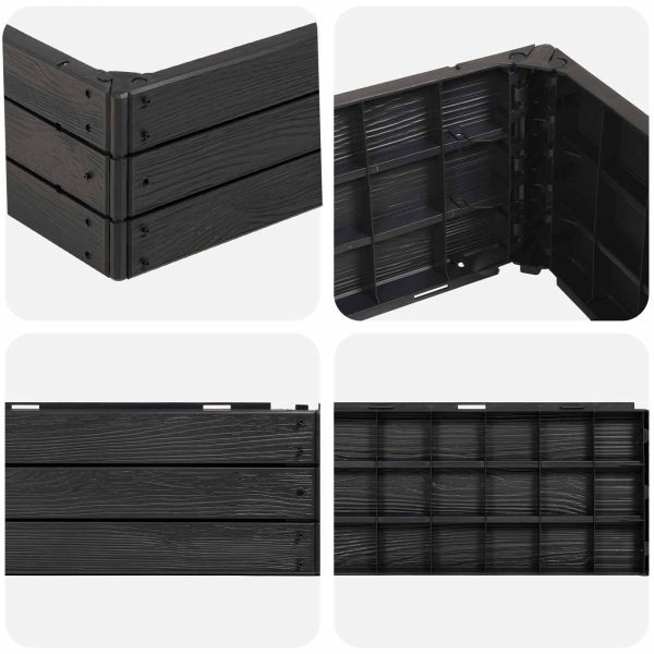Повдигнато легло Черно 75,5 x 75,5 x 25 см ПП