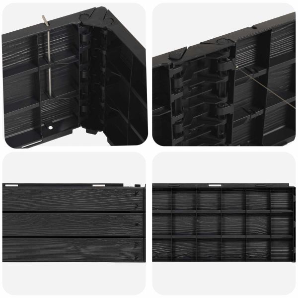 Повдигнато легло Черно 151 x 75,5 x 25 см ПП