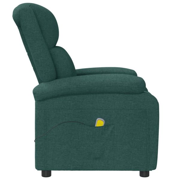 Wingback масажен стол, тъмнозелен, текстил