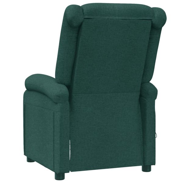 Wingback масажен стол, тъмнозелен, текстил