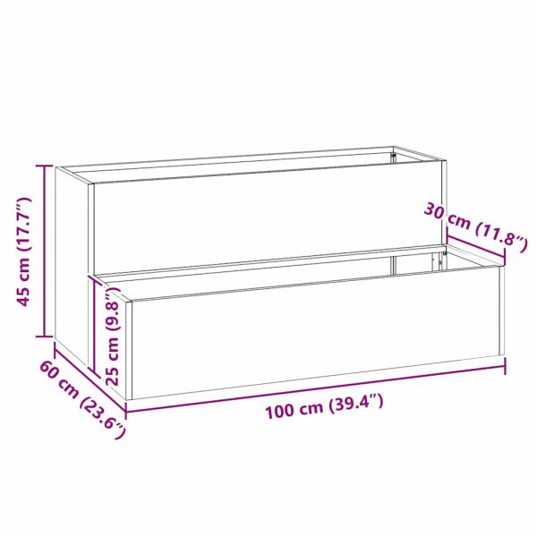 Градинска саксия Черно 100 x 60 x 45 см