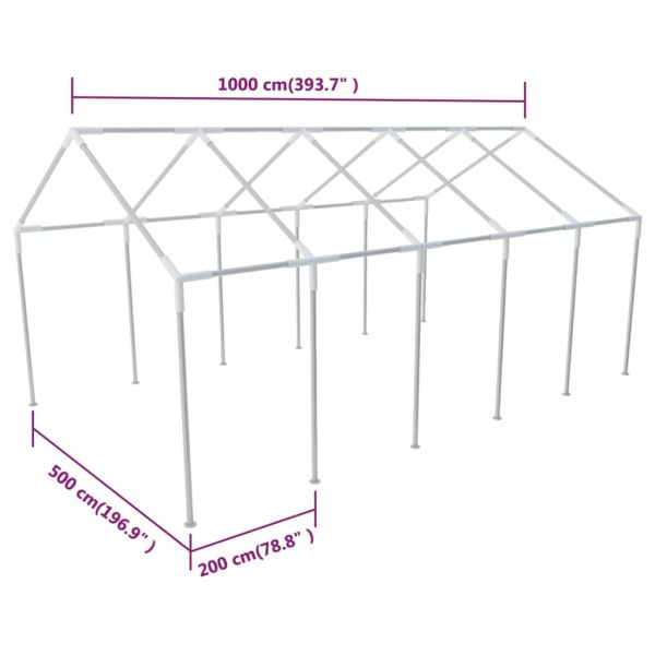 Стоманена рамка за парти шатра, 10x5 м