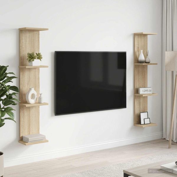 Стенен рафт 2 бр. Дъб сонома 22 x 15 x 100 см