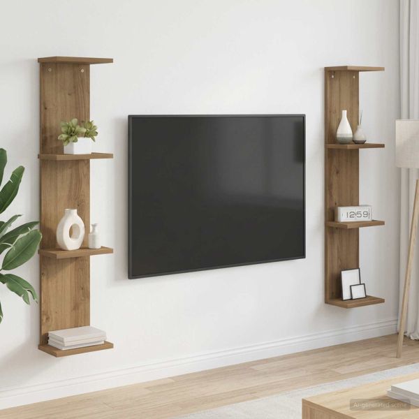Стенен рафт 2 бр. Дъб артизан 22 x 15 x 100 см