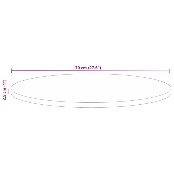 Плот за маса Ø 70x2,5 см кръгъл масивна регенерирана дървесина