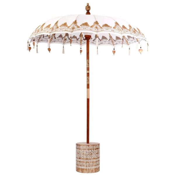 Балийски чадър с основа Крем 185 x 185 x 260 см