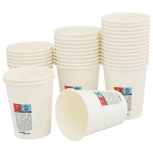 хартиени чаши за кафе с капачки 1000 бр. 8oz 200ml