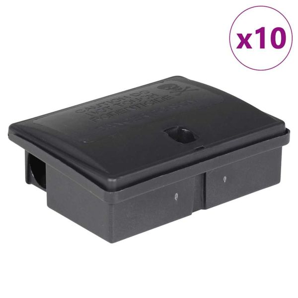 капани за мишки 10 бр. черни 13x10x4 cm