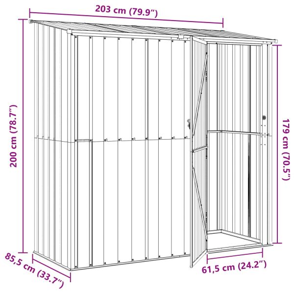 Градински навеси Антрацит 203 x 85,5 x 200 см Метал