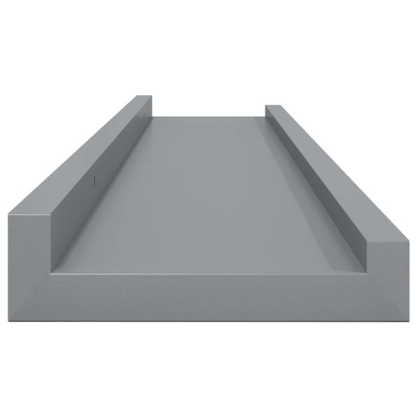Стенни рафтове, 4 бр, сиви, 80x9x3 см