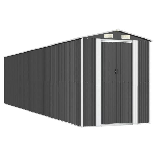 Градинска барака антрацит 192x855x223 см поцинкована стомана