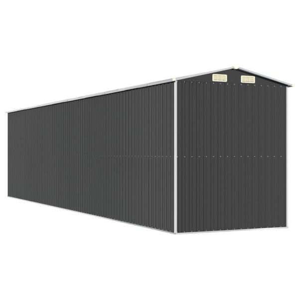 Градинска барака антрацит 192x855x223 см поцинкована стомана