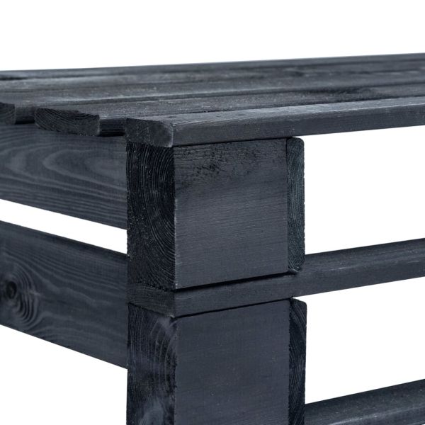 Градинска пейка от палети, дърво, черна