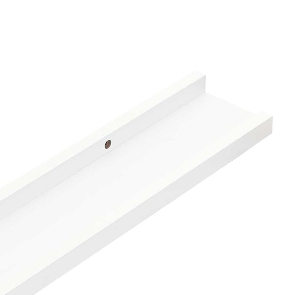 Стенни рафтове, 4 бр, бели, 115x9x3 см