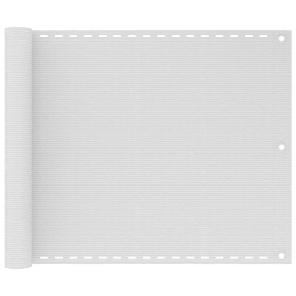 Балконски параван, бял, 75x500 см, HDPE