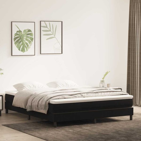 Box Spring Легло без матрак Черно 180x220 cm Velvet