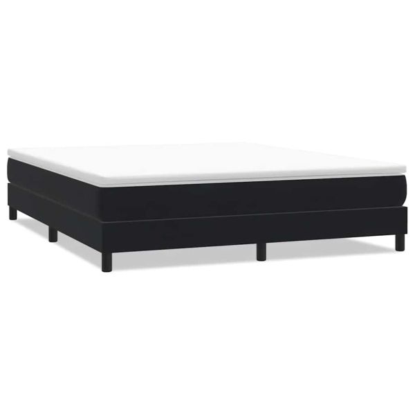 Box Spring Легло без матрак Черно 180x220 cm Velvet
