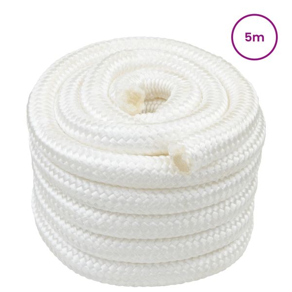 Въже за лодка 6 mm 5 m Бяло