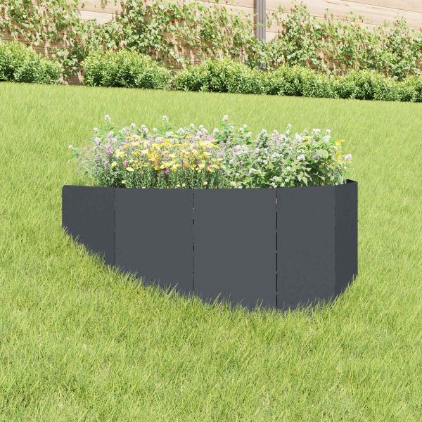 Ограда за трева 100 x 45 cm Стомана Антрацит