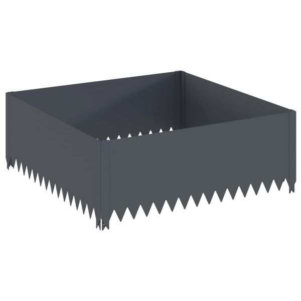 Ограда за трева 100 x 100 x 35 cm Стомана Антрацит