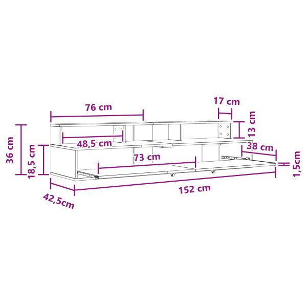 Студио бюро Дъб сонома 152 x 42,5 x 36 см Инженерна дървесина