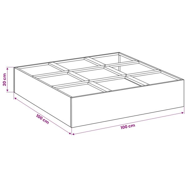 Градинска саксия Черно 100 x 100 x 20 cm