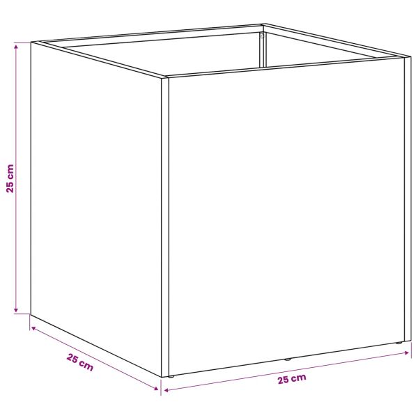 Градинска саксия Черно 25 x 25 x 25 cm