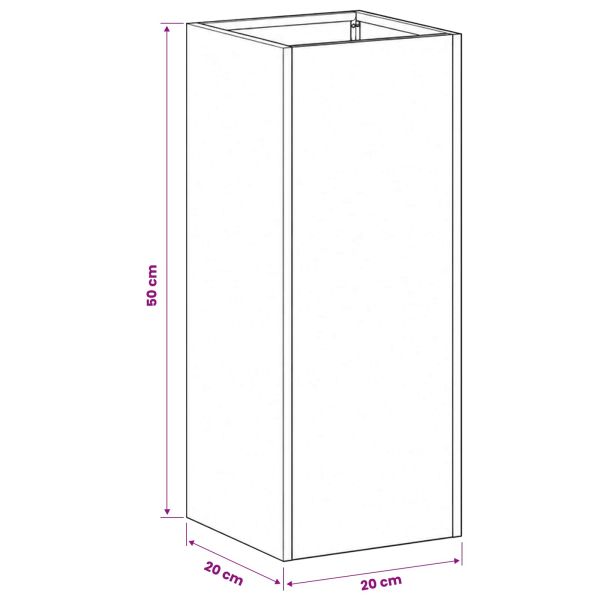 Градинска саксия Черно 20 x 20 x 50 см