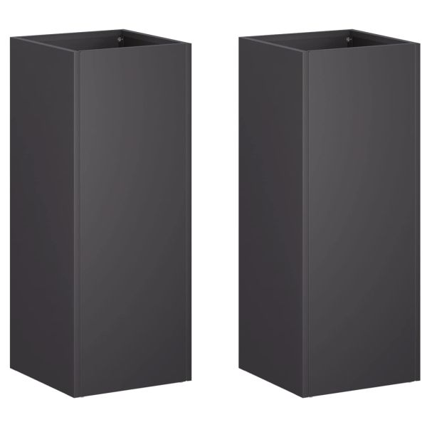 Градинска саксия 2 бр. Черно 20 x 20 x 40 см