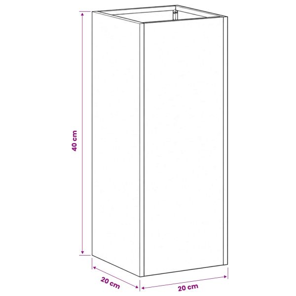 Градинска саксия 2 бр. Черно 20 x 20 x 40 см