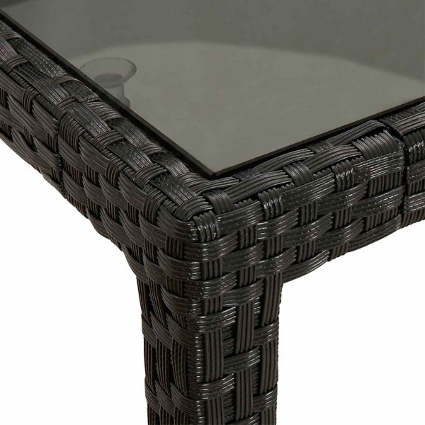 Градинска маса Черно 150 x 90 x 75 cm полиратан
