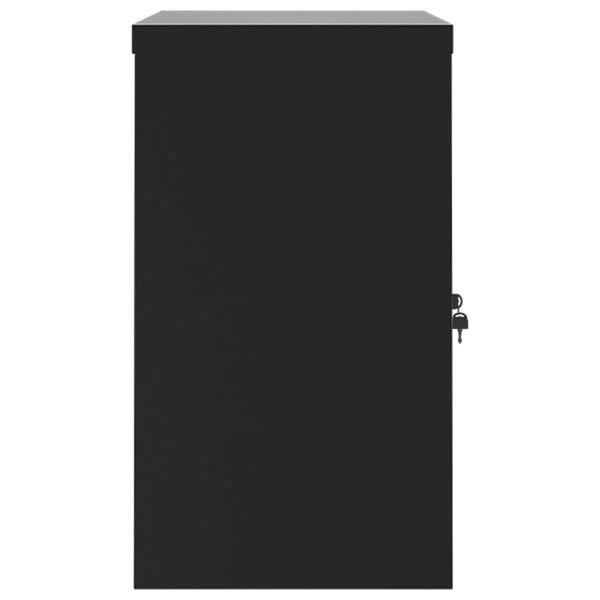 Шкаф за папки черен 90x40x70 см стомана