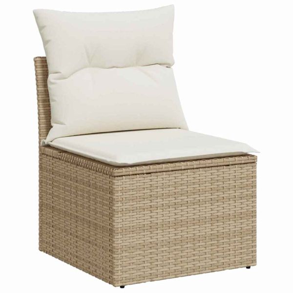 Градински Софа Комплект 9 бр. Бежово Полиратан