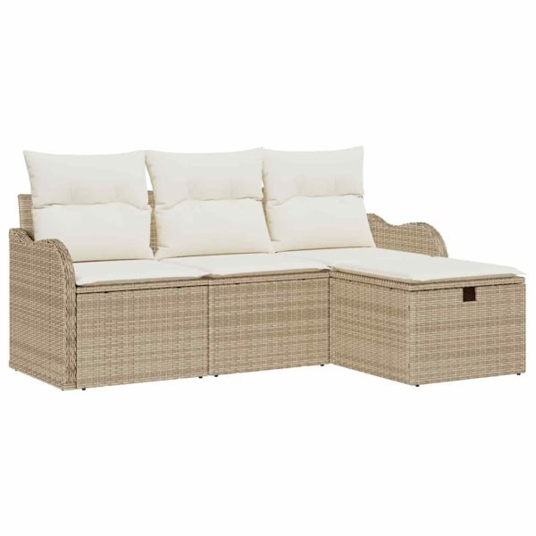 Градински Софа Комплект 4 бр. Полиратан