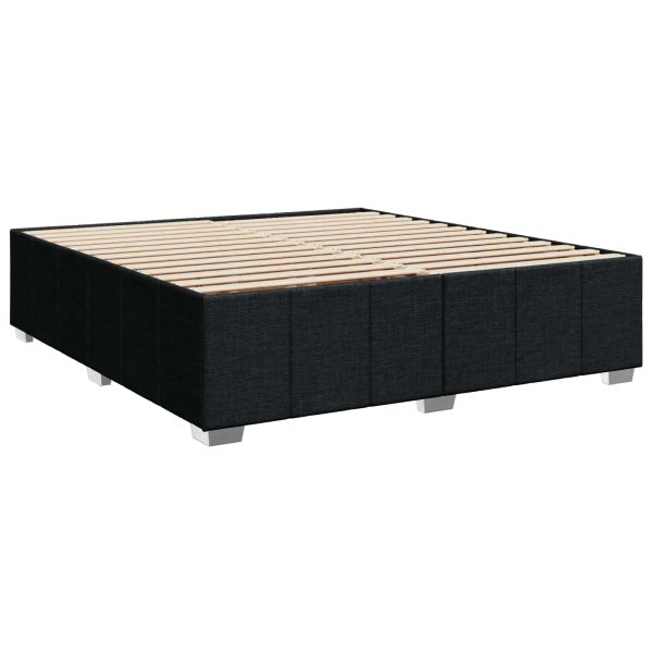 LED легло с матрак с LED ленти Черно 180 x 200 cm Текстил