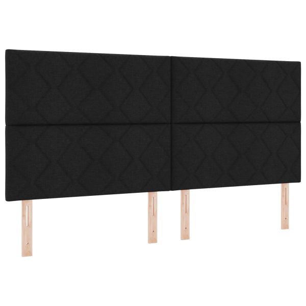 LED легло с матрак с LED ленти Черно 200 x 200 cm Текстил