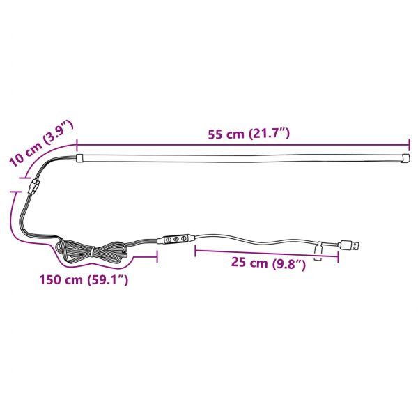 LED лента 55 cm Многоцветен ПВЦ