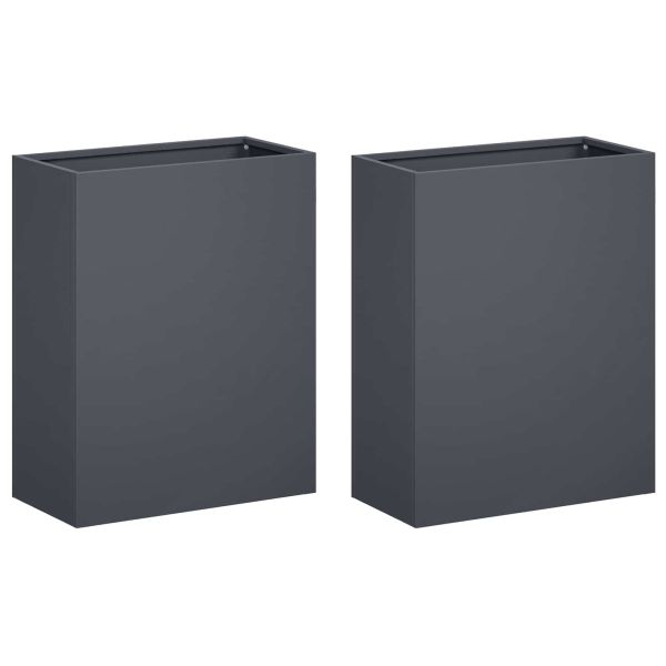Градинска саксия 2 бр. Антрацит 40 x 20 x 50 см