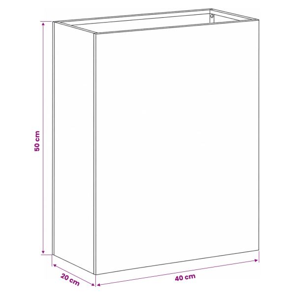 Градинска саксия Черно 40 x 20 x 50 см