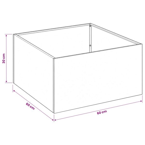 Градинска саксия 2 бр. Черно 60 x 60 x 30 cm