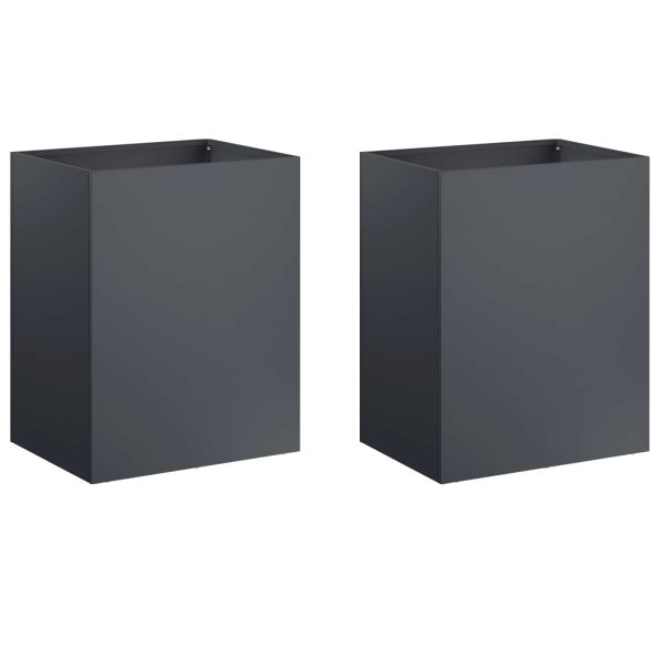 Градинска саксия 2 бр. Антрацит 40 x 30 x 40 см