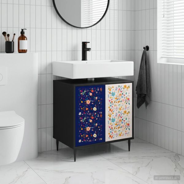 Шкаф за баня MAINZ Черен дъб 60 x 40 x 61 см