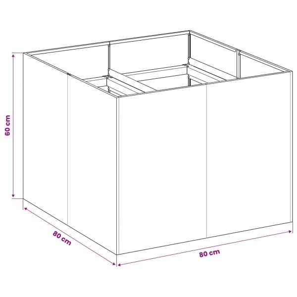 Градинска саксия Антрацит 80 x 80 x 60 см
