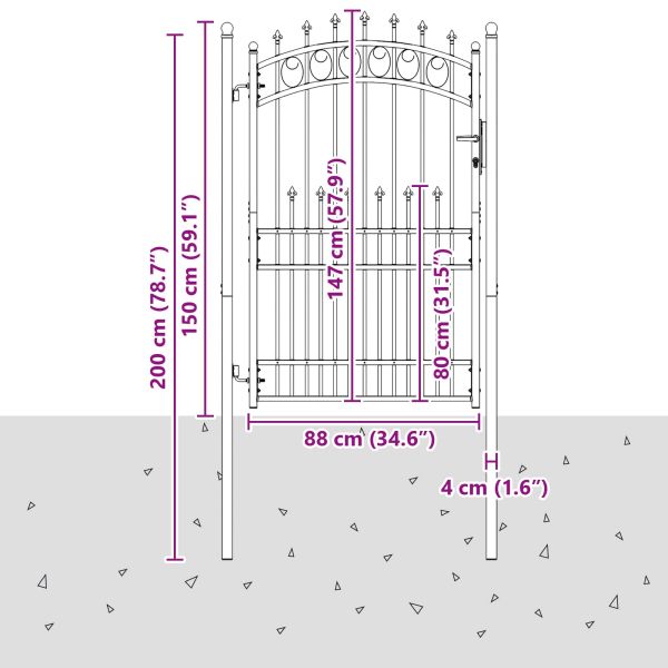 Оградна врата с шипове EMMEN 100 x 200 cm