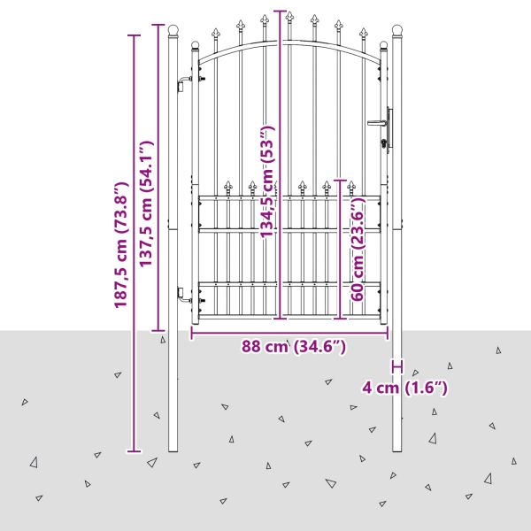 Оградна врата с шипове EMMEN 100 x 175 cm