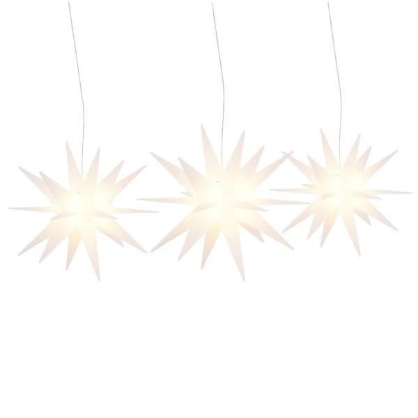 Коледни лампи с LED, 3 бр, сгъваеми, бели