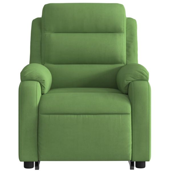 Изправящ реклайнер стол, светлозелено, кадифе